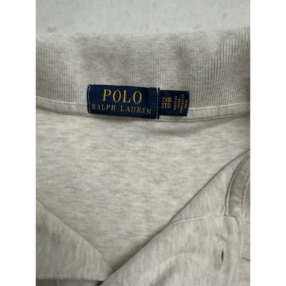 Polo Ralph Lauren Polo Golf Shirt Mens 2XB Gray Pony Casual‎ Short Sleeve Soft